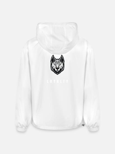 Wolf Loyalty Emblem Portrait - Champion Packable Jacket - white