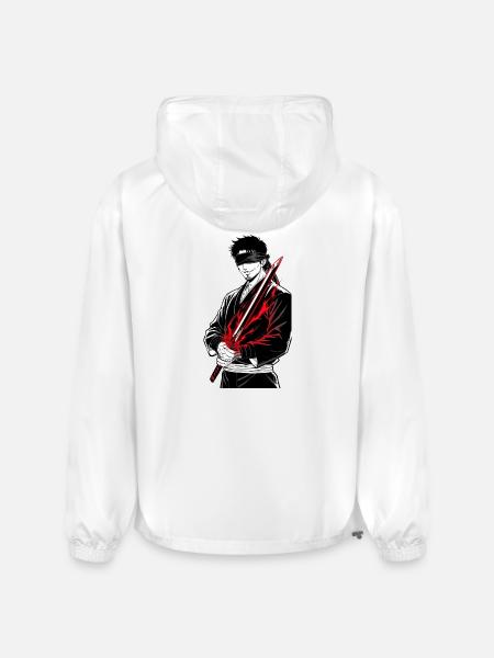 Crimson Blade: Blindfolded Samurai - Champion Packable Jacket - white