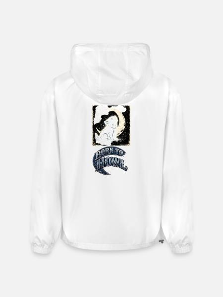 Moonlit Wolf Howl - Champion Packable Jacket - white