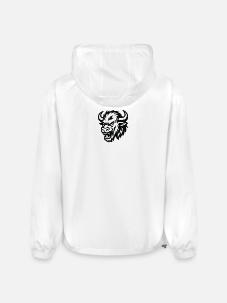 Tribal Bison Head Silhouette - Champion Packable Jacket - white