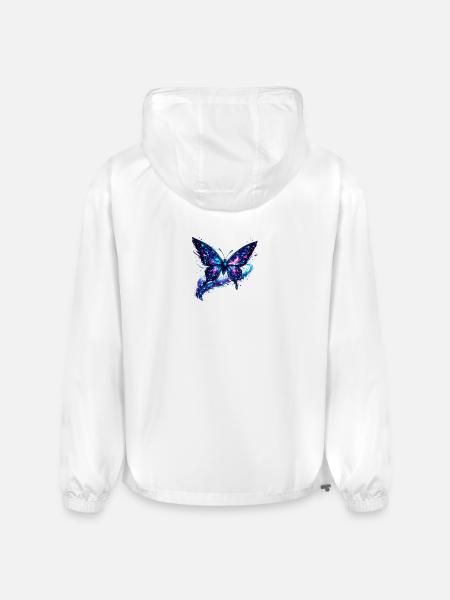 Cosmic Nebula Butterfly - Champion Packable Jacket - white