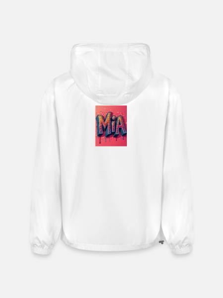 MIA Glitter Block Letters - Champion Packable Jacket - white