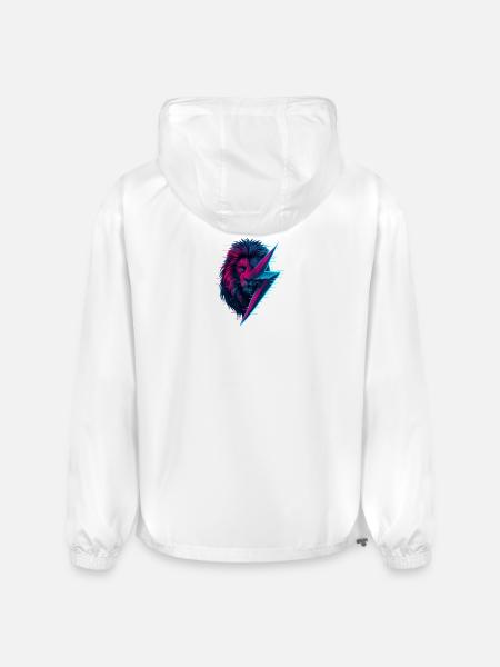 Glitched lion thunderbolt mix - Champion Packable Jacket - white