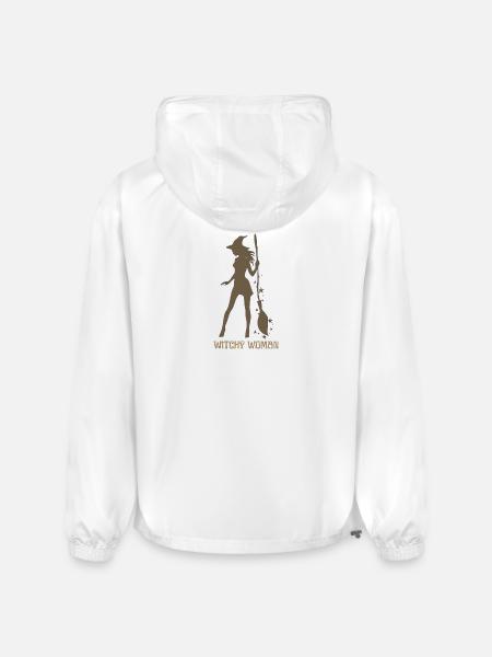 Witchy Silhouette with Broom - Champion Packable Jacket - white