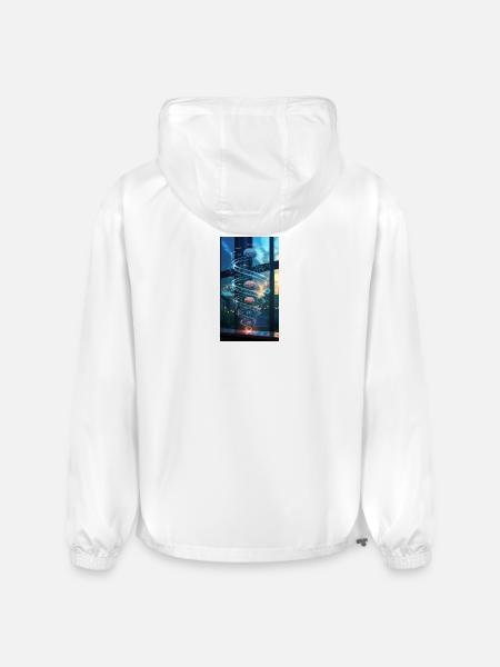 Neon Brain Spiral Science - Champion Packable Jacket - white