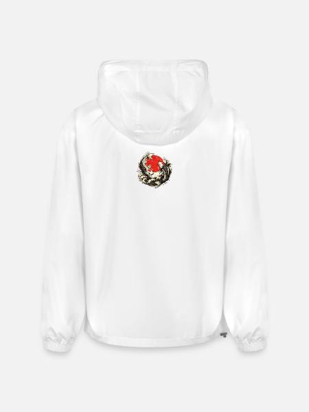 Koi Swirl Red Sun Wave - Champion Packable Jacket - white