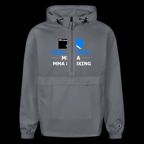 RCM MMA & BOXING Light Blue White Text - Champion Packable Jacket