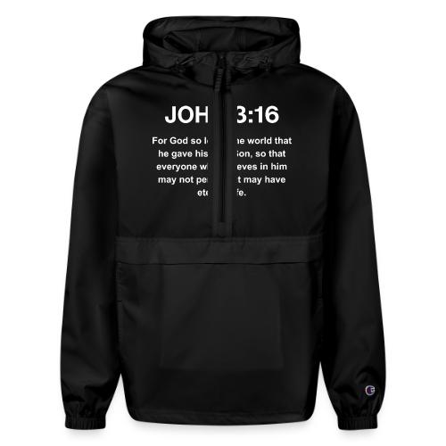 John 3:16 Christian Apparel – White - Champion Packable Jacket