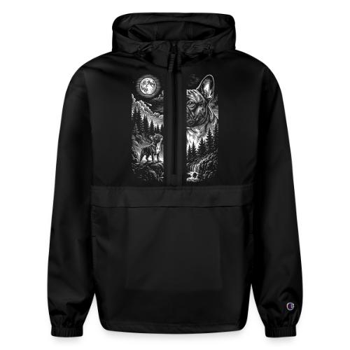 Vintage French Bulldog Moon Howling Tee - Champion Packable Jacket