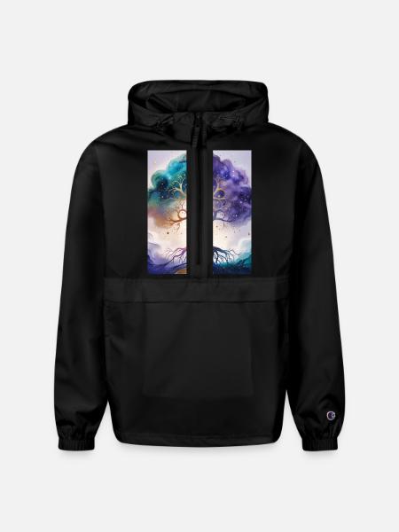 Nebula Bloom - Champion Packable Jacket - black