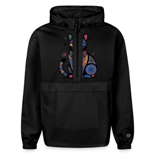 Vibrant Geometric Cat Mandala - Champion Packable Jacket