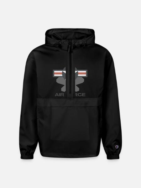 F-22 Raptor Patriotic Roundel - Champion Packable Jacket - black