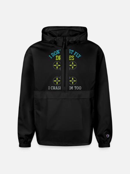 Drones Funny Drone - Champion Packable Jacket - black