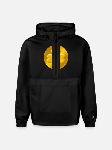 Lucky Shamrock Coin - Champion Packable Jacket - black