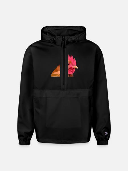 lowpoly rooster - Champion Packable Jacket - black
