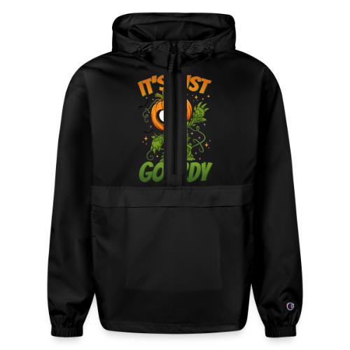 Cute Pumpkin Monster “It’s Just Gourdy” Funny - Champion Packable Jacket