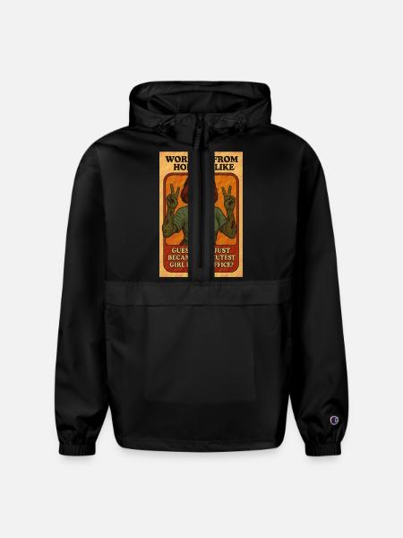 The Cutest Remote Worker - Champion Packable Jacket - black