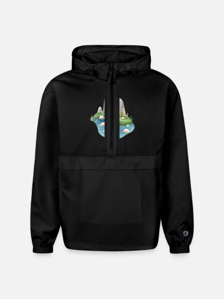 Island Landscape - Champion Packable Jacket - black - Front
