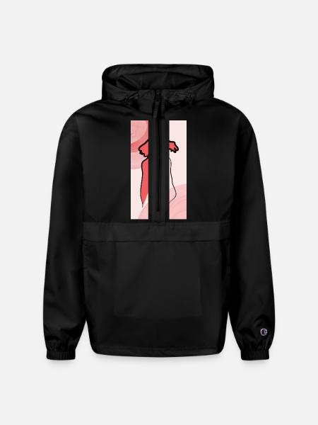 Abstract mono girl - Champion Packable Jacket - black