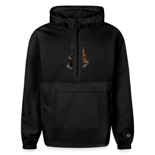 Cool Red Fox Wearing Sunglasses Drinking Coffee - Champion Packable Jacket