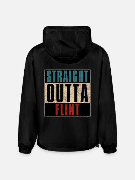 Straight Outta Flint Michigan MI - Champion Packable Jacket - black
