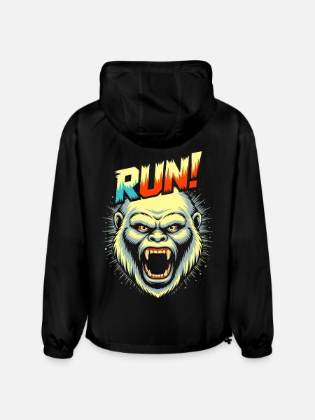 RUN! – Screaming Yeti Face - Champion Packable Jacket - black