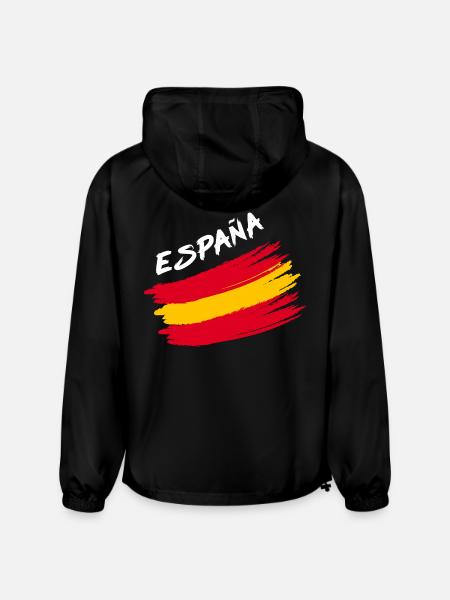Espana Spain Spanish Flag Brush Design - Champion Packable Jacket - black