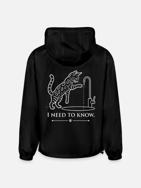 Curious Bengal Cat - Champion Packable Jacket - black
