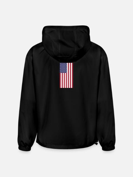 USA Flag, vertical - Champion Packable Jacket - black