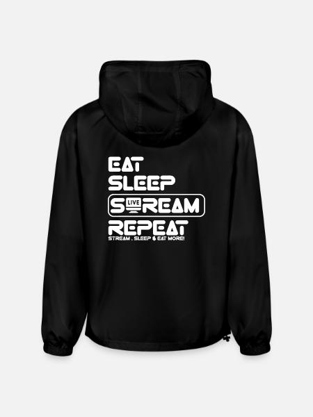 Streamer Life: Eat, Sleep, Repeat - Champion Packable Jacket - black