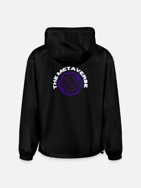 Metaverse Globe Neon Print - Champion Packable Jacket - black