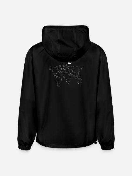 World Map Heart Flight - Champion Packable Jacket - black