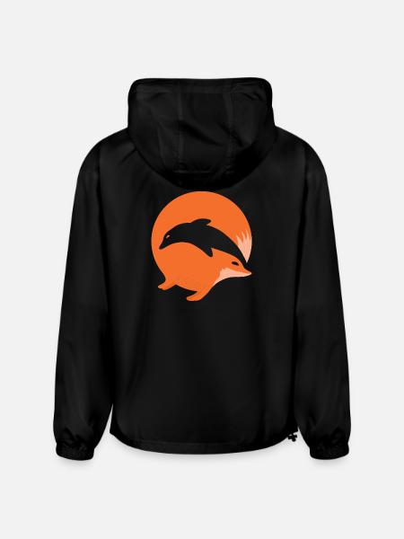 Fox or Dolphin in this fun optical illusion - Champion Packable Jacket - black