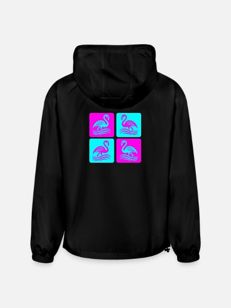 Flamingo Waves Pop Art - Champion Packable Jacket - black