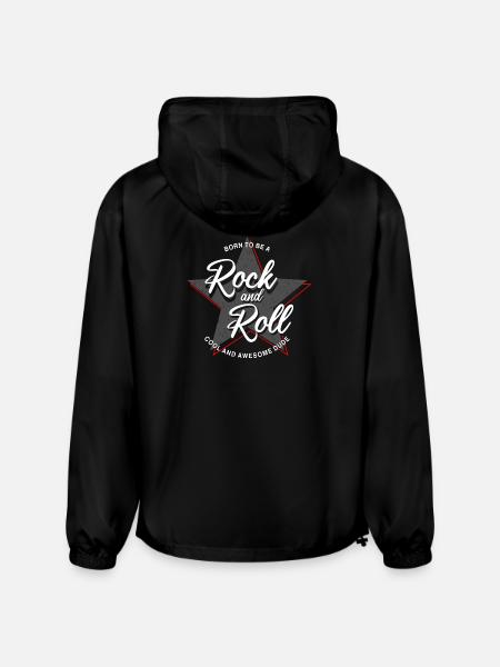 Born to Rock and Roll Star Design - Champion Packable Jacket - black