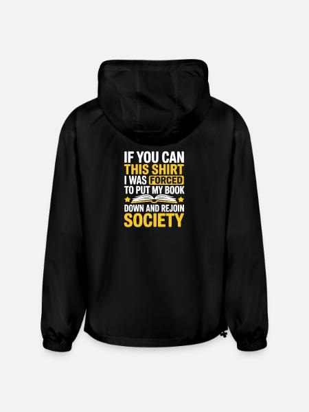 Forced to Read Rejoin Society Tee - Champion Packable Jacket - black - Back