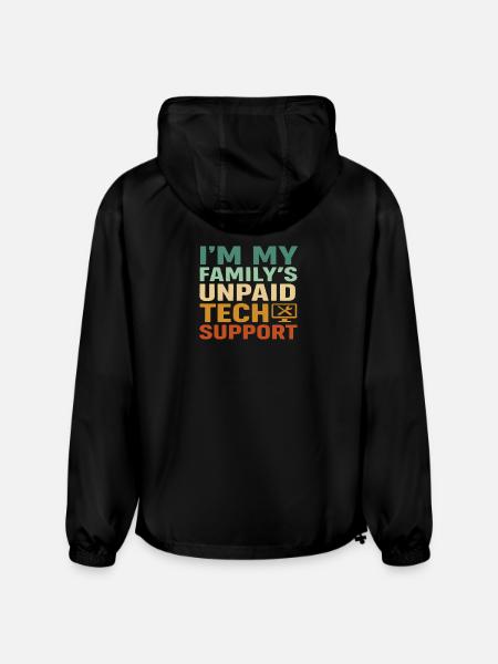 Unpaid Tech Support Family - Champion Packable Jacket - black