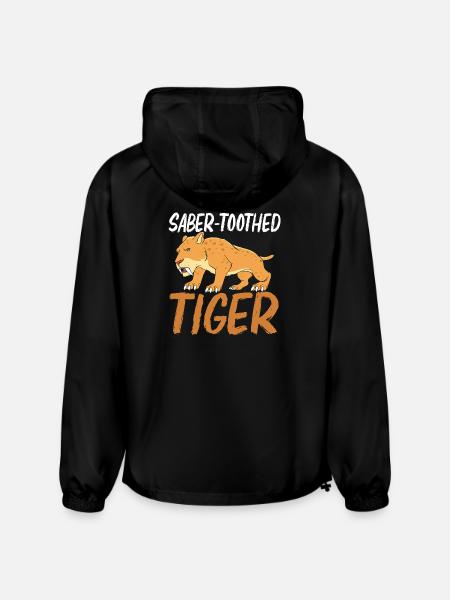 Prehistoric Smilodon Sabertooth Tiger - Champion Packable Jacket - black