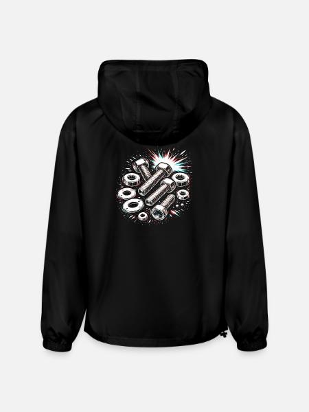 Screws Nuts Mechanic Tool Design - Champion Packable Jacket - black