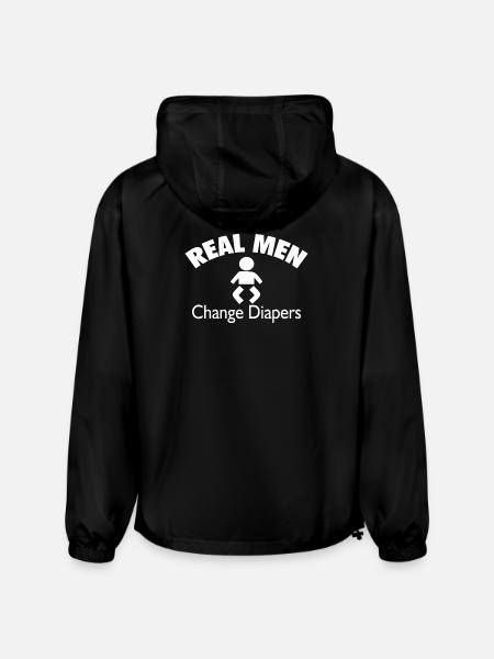 Real Men Change Diapers - Champion Packable Jacket - black