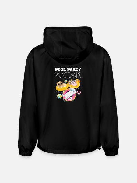 Kids Pool Party Squad Animals Birthday - Champion Packable Jacket - black