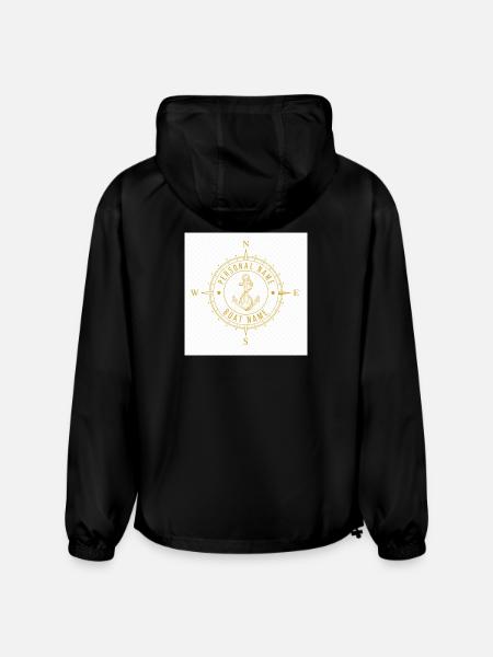 Nautical Compass Anchor Monogram - Champion Packable Jacket - black