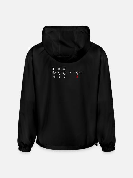 Red R Pulse ECG Rhythm - Champion Packable Jacket - black