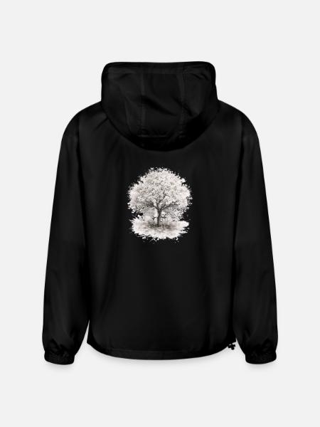 Cherry Blossom Tree – Monochrome Botanical - Champion Packable Jacket - black