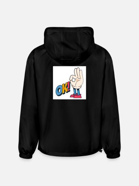 Hand Gesture OK with Bold Text - Champion Packable Jacket - black