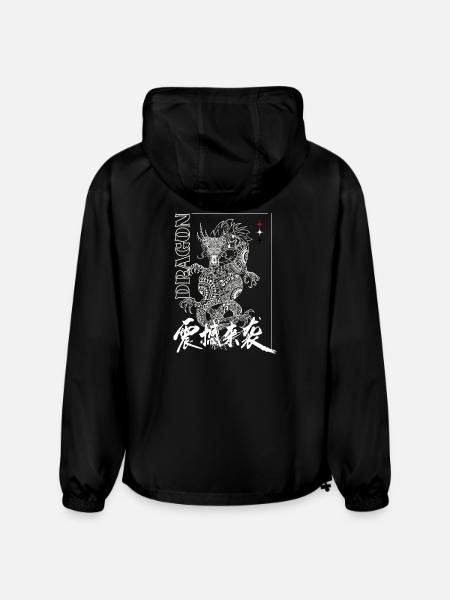 Dragon Glyphs on Black Ink - Champion Packable Jacket - black