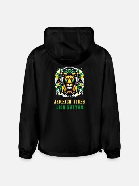 Jamaica lion reggae design - Champion Packable Jacket - black
