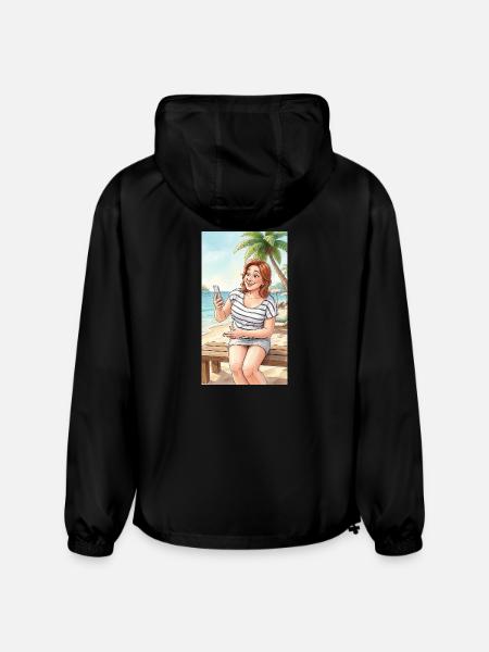 Beach Selfie Moment - Champion Packable Jacket - black