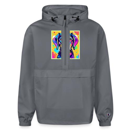 Rainbow Dog Portrait Design - Champion Packable Jacket
