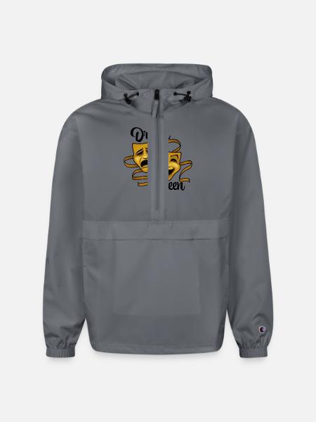 Gold Comedy And Tragedy Theater Masks Drama Queen - Champion Packable Jacket - gray - Front